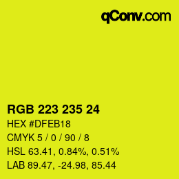 Color code: RGB 223 235 24 | qconv.com