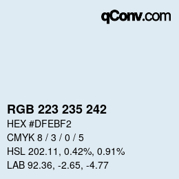 Farbcode: RGB 223 235 242 | qconv.com