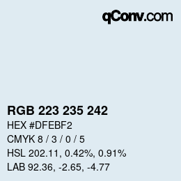カラーコード: RGB 223 235 242 | qconv.com