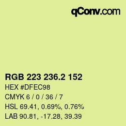Color code: RGB 223 236.2 152 | qconv.com