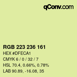 Color code: RGB 223 236 161 | qconv.com