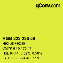 Color code: RGB 223 236 59 | qconv.com