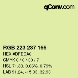 Color code: RGB 223 237 166 | qconv.com