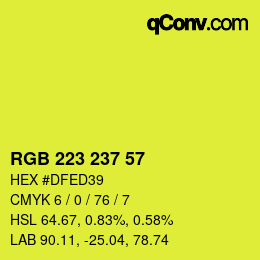 Color code: RGB 223 237 57 | qconv.com