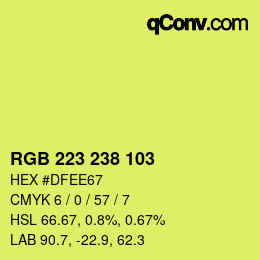 Color code: RGB 223 238 103 | qconv.com