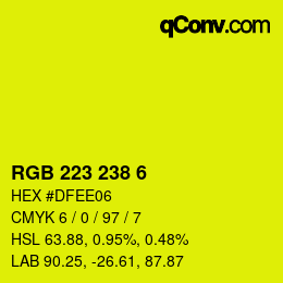 Color code: RGB 223 238 6 | qconv.com