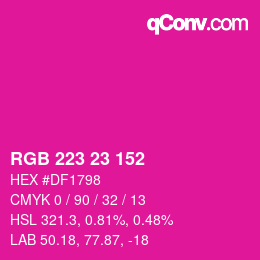 Color code: RGB 223 23 152 | qconv.com
