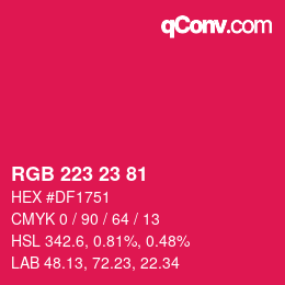 Color code: RGB 223 23 81 | qconv.com