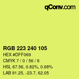 Color code: RGB 223 240 105 | qconv.com