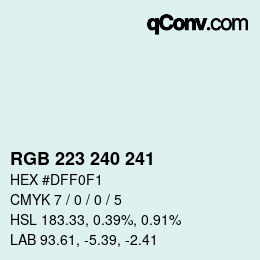 Color code: RGB 223 240 241 | qconv.com
