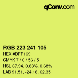 Color code: RGB 223 241 105 | qconv.com