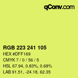 Color code: RGB 223 241 105 | qconv.com