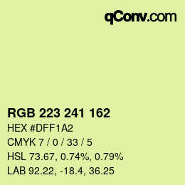 Color code: RGB 223 241 162 | qconv.com