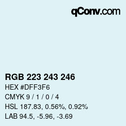 Color code: RGB 223 243 246 | qconv.com