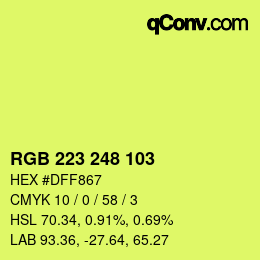 Farbcode: RGB 223 248 103 | qconv.com