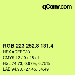 カラーコード: RGB 223 252.8 131.4 | qconv.com