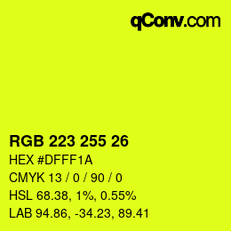 颜色代码: RGB 223 255 26 | qconv.com