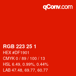 Color code: RGB 223 25 1 | qconv.com