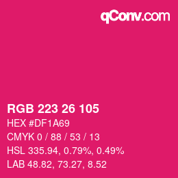 Color code: RGB 223 26 105 | qconv.com