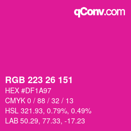 Color code: RGB 223 26 151 | qconv.com