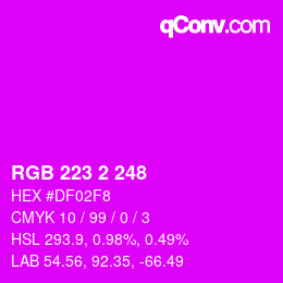 カラーコード: RGB 223 2 248 | qconv.com