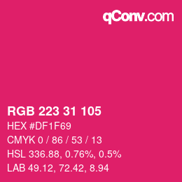 Color code: RGB 223 31 105 | qconv.com