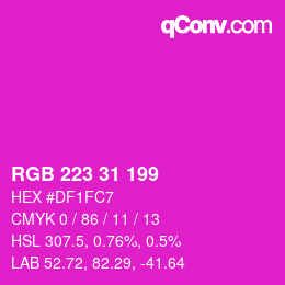 カラーコード: RGB 223 31 199 | qconv.com