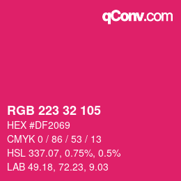 Color code: RGB 223 32 105 | qconv.com