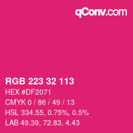 Color code: RGB 223 32 113 | qconv.com
