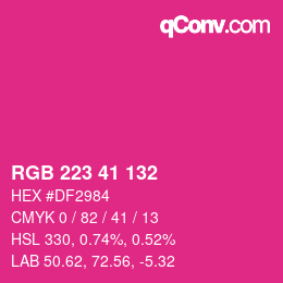 Color code: RGB 223 41 132 | qconv.com