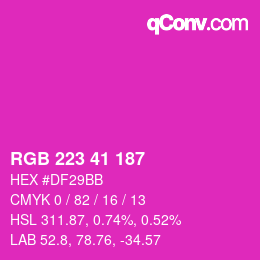 Color code: RGB 223 41 187 | qconv.com