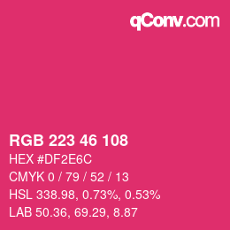 Color code: RGB 223 46 108 | qconv.com