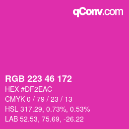Color code: RGB 223 46 172 | qconv.com