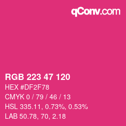 Color code: RGB 223 47 120 | qconv.com