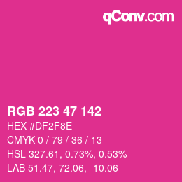 Color code: RGB 223 47 142 | qconv.com