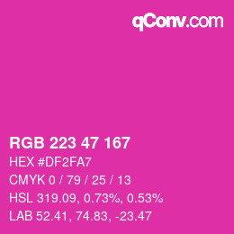 Color code: RGB 223 47 167 | qconv.com