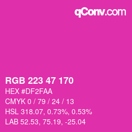 Color code: RGB 223 47 170 | qconv.com