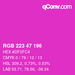 Color code: RGB 223 47 196 | qconv.com
