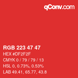 Color code: RGB 223 47 47 | qconv.com