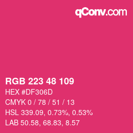 Farbcode: RGB 223 48 109 | qconv.com