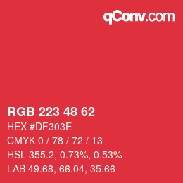 Farbcode: RGB 223 48 62 | qconv.com