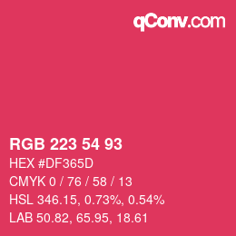カラーコード: RGB 223 54 93 | qconv.com