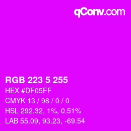 カラーコード: RGB 223 5 255 | qconv.com