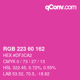 Color code: RGB 223 60 162 | qconv.com