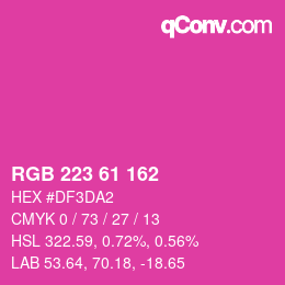 Color code: RGB 223 61 162 | qconv.com