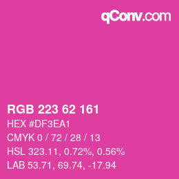 Color code: RGB 223 62 161 | qconv.com