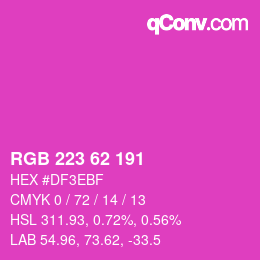 Color code: RGB 223 62 191 | qconv.com