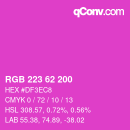 カラーコード: RGB 223 62 200 | qconv.com