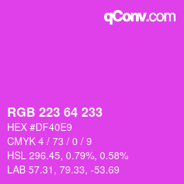 Color code: RGB 223 64 233 | qconv.com
