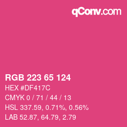 カラーコード: RGB 223 65 124 | qconv.com